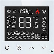 Wi-Fi регулятор теплої підлоги + Вимикач 3 сенсора 1DAL | Білий, Загартоване скло (G157D-SW3G-TR.WF.WT), фото 2
