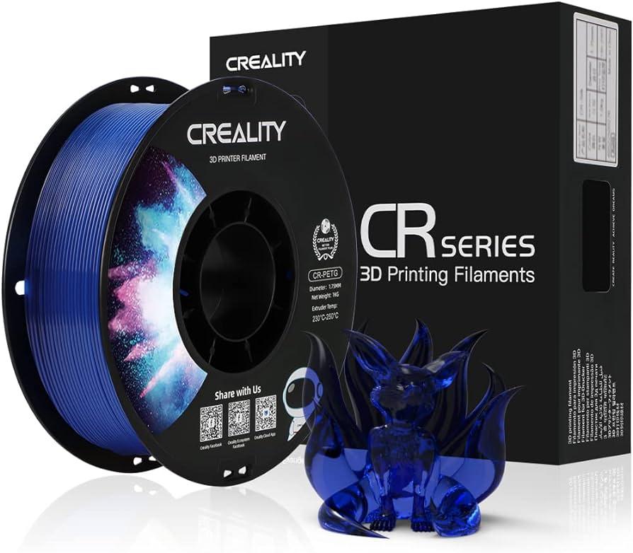 Пластик в котушці PETG Creality 1,75 мм синій прозорий (Transparent Blue)