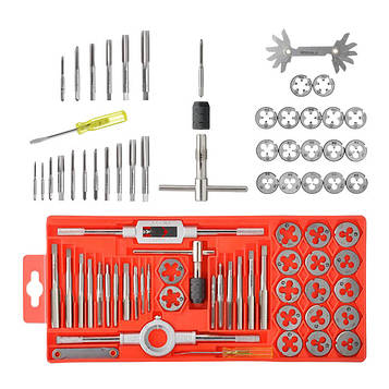 Набір плашок M3-M12 і мітчиків M3-M12, 40 ед. INTERTOOL SD-8040