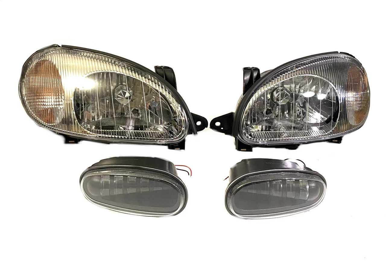 Комплект передньої фари під електро коректор і протитуманні фари Led Daewoo Lanos (Lanosledlight) kL., фото 1