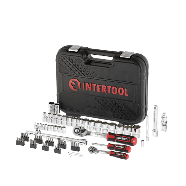 Набір інструментів 73 од. 1/2", 1/4", Сг-V STORM INTERTOOL ET-8073, фото 1