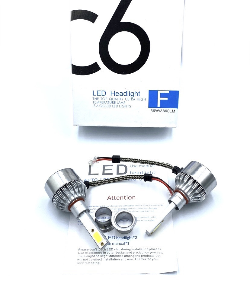 Комплект автомобільних LED ламп C6 H1 12v 24v 6500K (5537) kL., фото 1