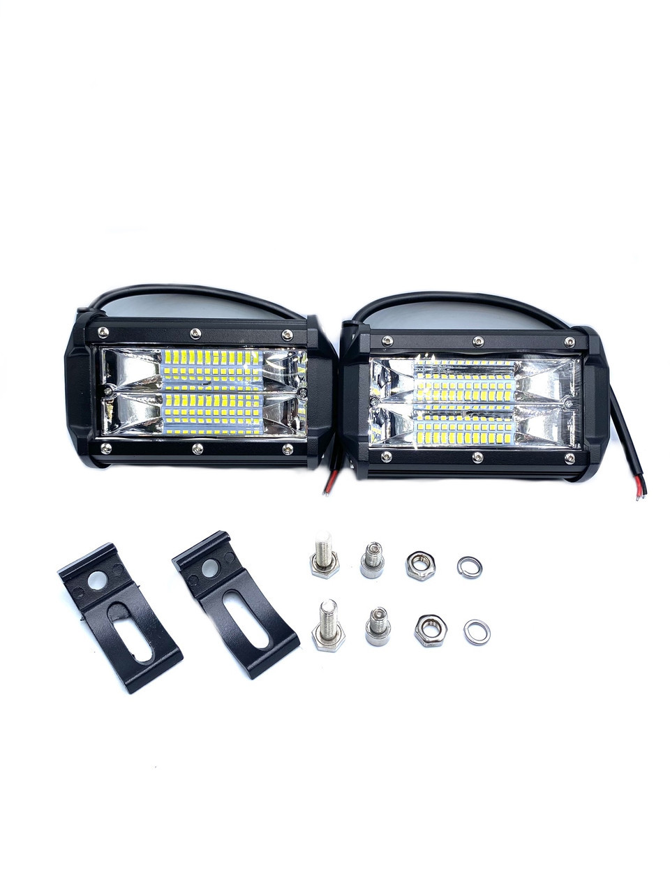Фара LED прямокутна 72W 24 діода 133 мм універсальна комплект 2 штуки (KTLV02-03) kL., фото 1
