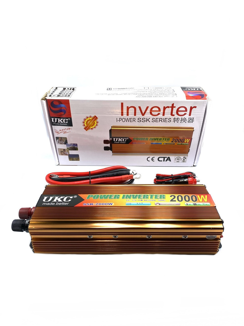 Перетворювач напруги інвертор UKC 2 кВт 2000Вт 12V 220V (SSK12V-2000W) kL., фото 1