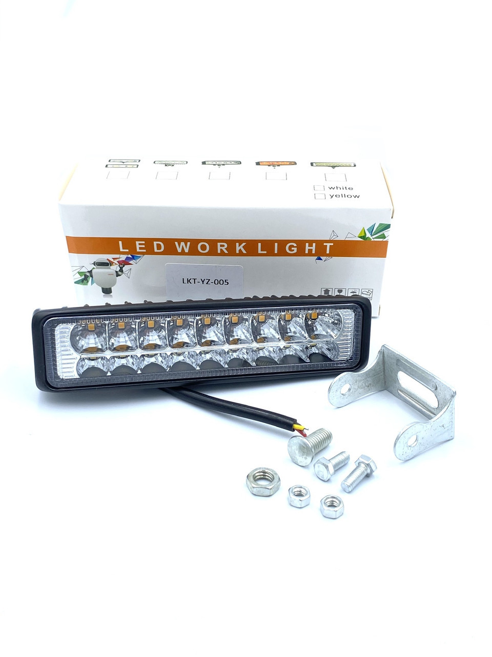 Фара світлодіодна 9 24V 27W 1 шт з функцією стробоскопа жовтий (LKT-YZ-005) kL., фото 1