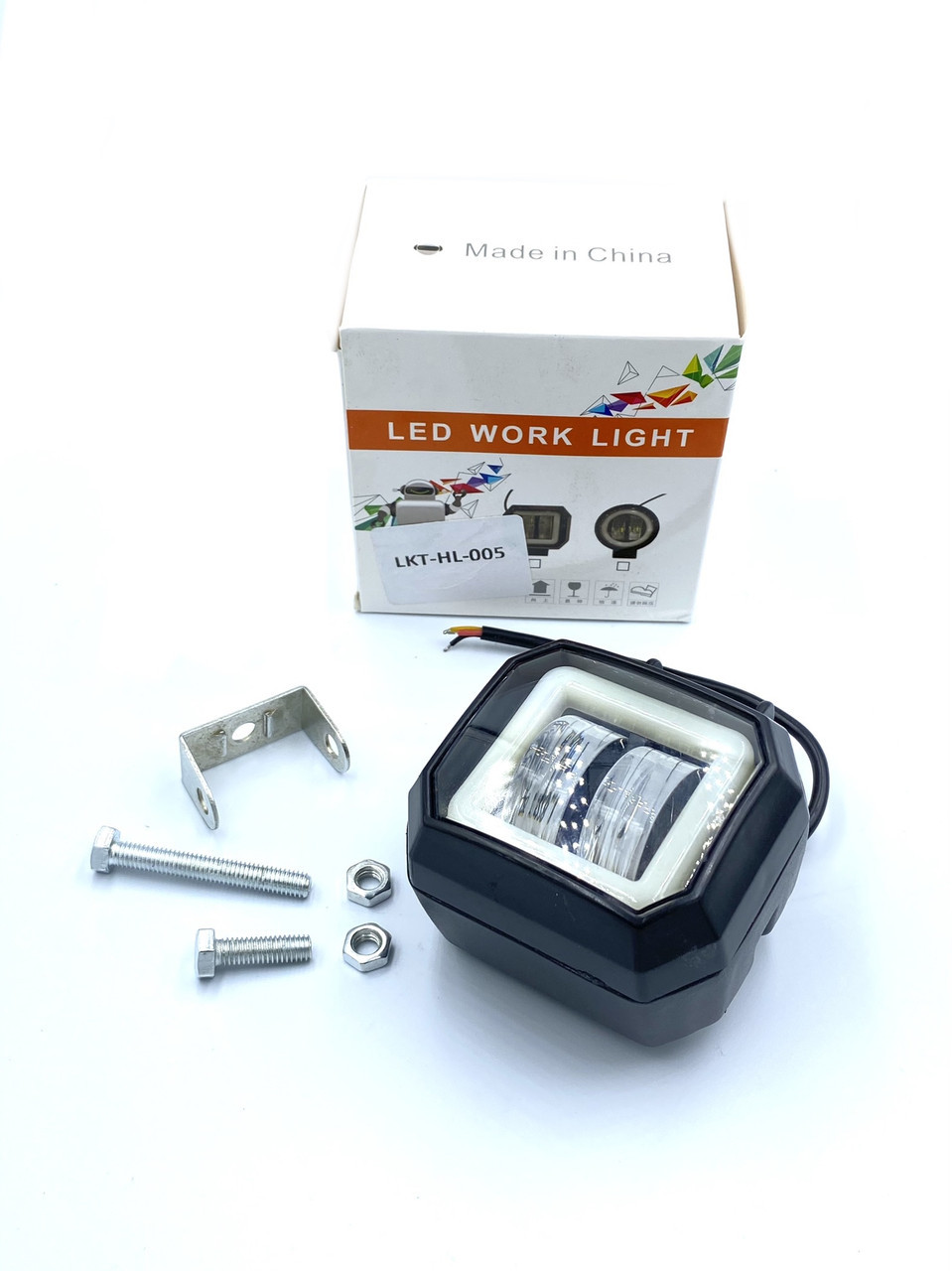 Фара світлодіодна 2 led додаткова з квадратним кріпленням з підсвічуванням (LKT-HL-005) kL., фото 1