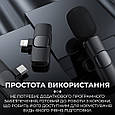 Мікрофон петличний для телефону бездротовий bluetooth петличка на одяг професійна Lugi, фото 8