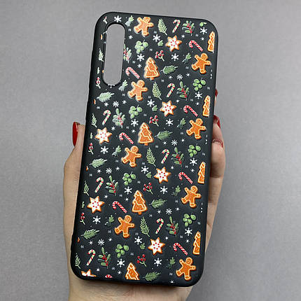 Чохол для Samsung Galaxy A50s новорічний чохол на телефон самсунг а50с чорний FNC, фото 1