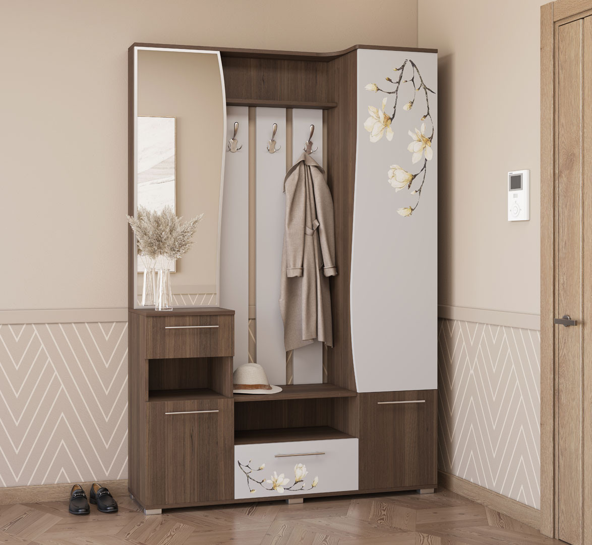 Передпокій "Евіта" (морське дерево вінтаж/попелястий) Світ Меблів, фото 1