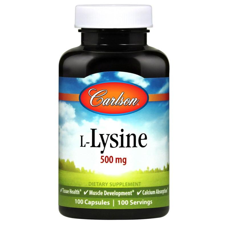 Амінокислота Carlson Labs L-Lysine, 100 капсул EXP