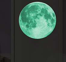 Наклейка на стіну світиться в темряві Місяць 20 см і зірки 333 шт Б222-5, фото 5