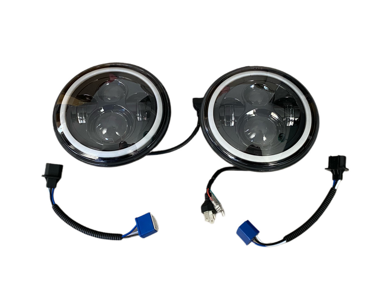 Фари передні світлодіодні Led для ваз 2101 2102 2121 2123 21213 Камаз Газ Уаз Зіл ДХО Ангельські очі (Led kL., фото 1