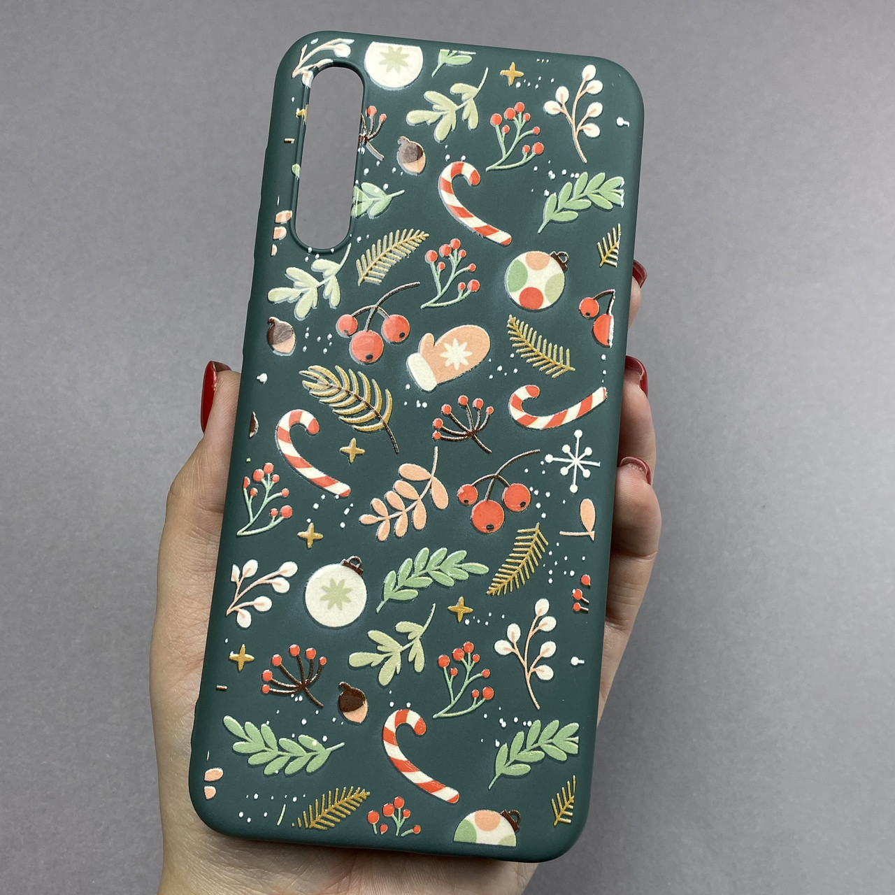 Чохол для Samsung Galaxy A50s новорічний чохол на телефон самсунг а50с зелений FNC