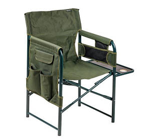 Крісло складне з кишенями і відкидним столиком для риболовлі пікніка навантаження 130 кг Ranger Guard Camo