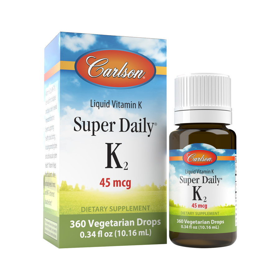 Вітаміни та мінерали Carlson Labs Super Daily K2 45 mcg, 10.16 мл EXP