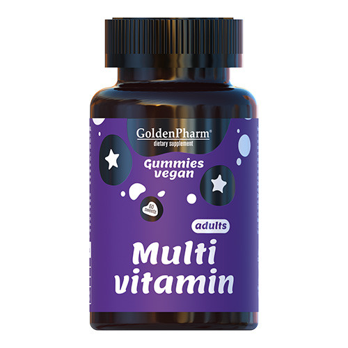 Вітаміни та мінерали Golden Pharm Adults MultiVitamin, 60 желейок EXP