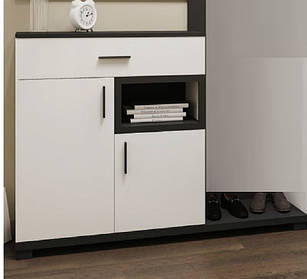 Комод 2Д1Ш Монте антрацит/білий Сокме