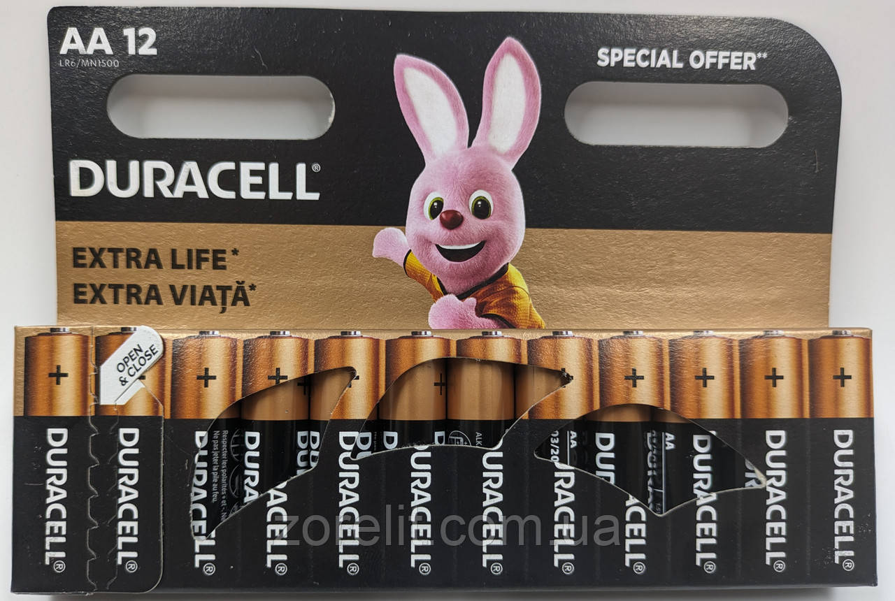 Батарейка Duracell LR06 AA лужна, блістер 12 шт, фото 1