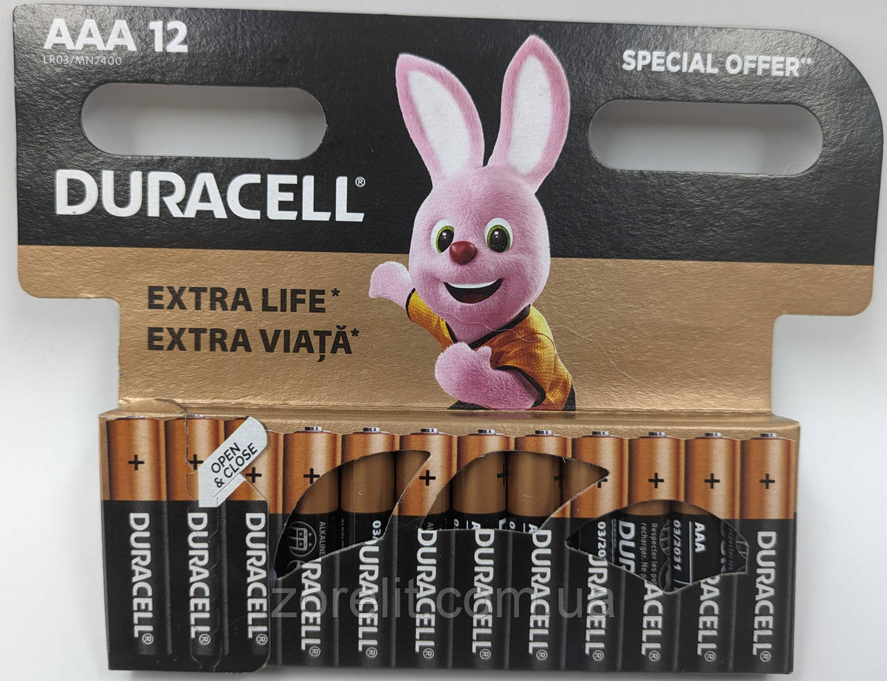Батарейка Duracell LR03 AAA лужна, блістер 12 шт