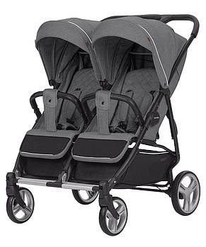 Прогулянковий візочок для двійнят CARRELLO Connect CRL-5502 Темно-сірий