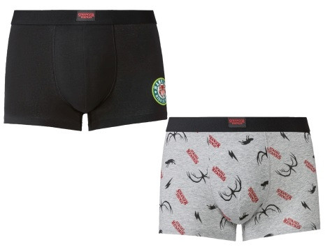 Комплект труси-боксери "Stranger Things" з 2 штук, розмір L, колір чорний, сірий