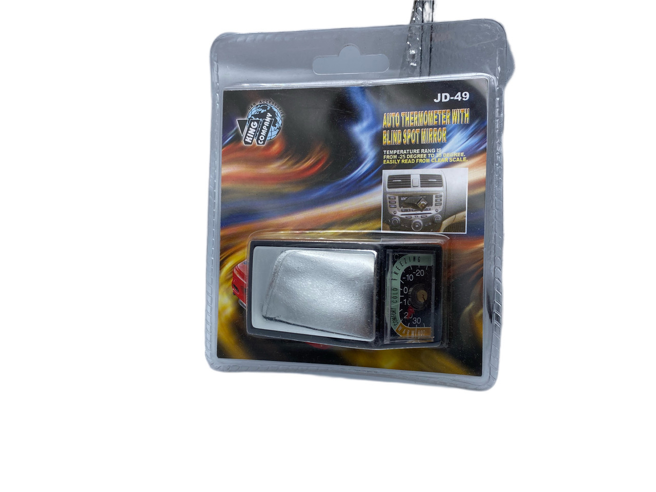 Універсальне дзеркало накладка мертва зона з термометром (JD-49) kL., фото 1
