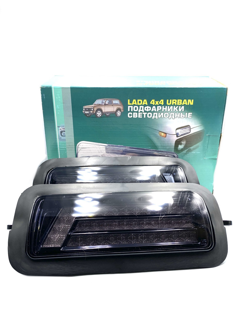 Підфарники передні світлодіодні Тюн-Авто для ваз 2121 21213 21214 2131 Urban тоновані (Led L21214) kL., фото 1