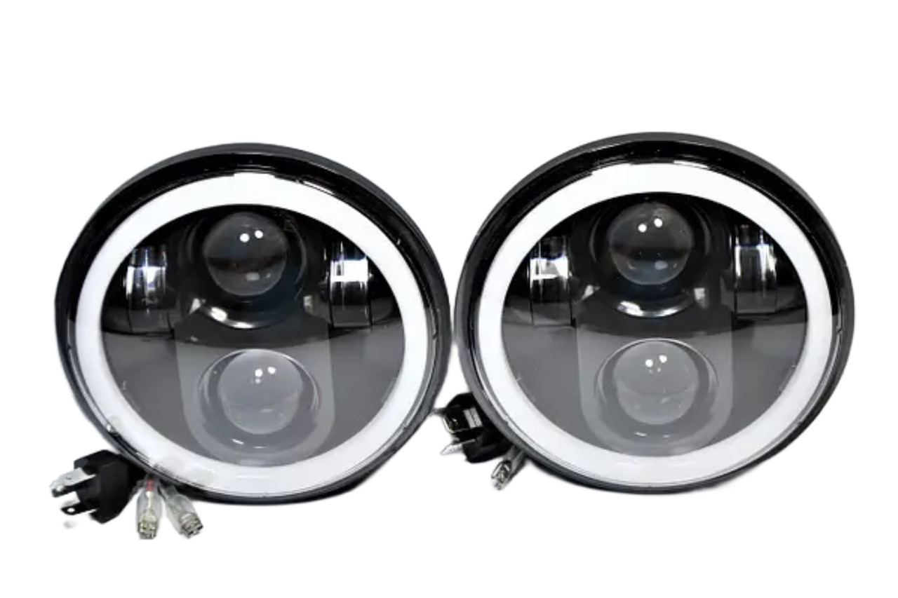Світлодіодні фари для ваз 2103 2106 bmw E30 E34 5.75 дюймів кругла LED Headlight комплект 2 шт (L2106-5.75D) kL., фото 1