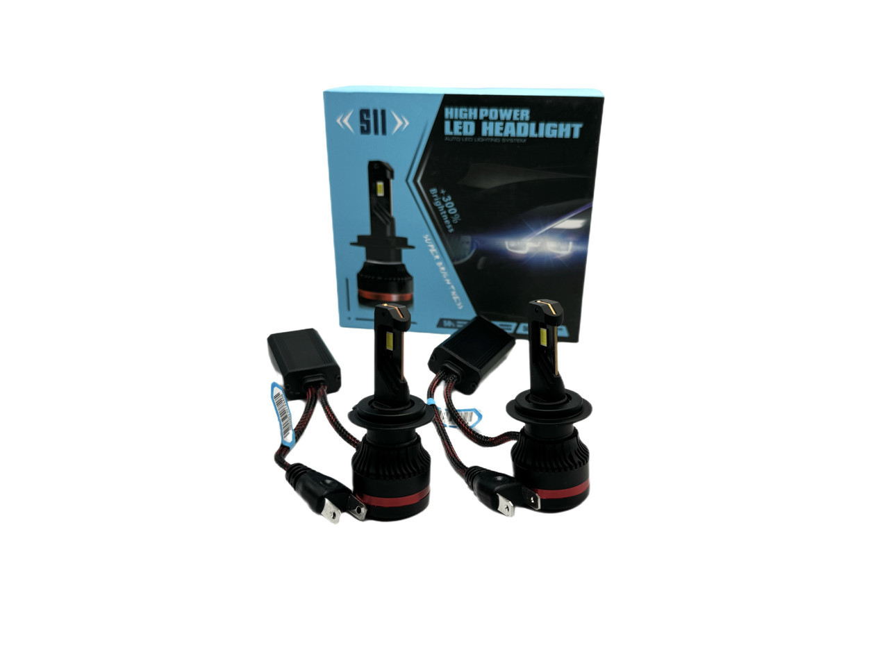 Автомобільні світлодіодні лампи S11 H7 +300% 100W 20000LM із обманкою (S11H7) kL., фото 1