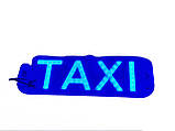 Табличка TAXI на лобове скло світлодіодна на присосках LED шашка для таксі 12в Синя (17366) kL., фото 2