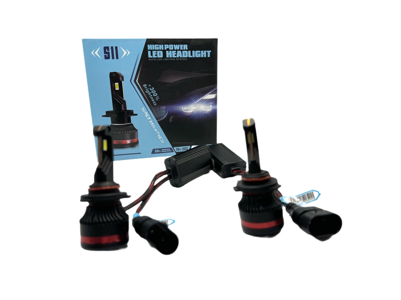 Автомобільні світлодіодні лампи з цоколем HB3 S11 +300% 100W 10000LM із обманкою (S11HB3) kL., фото 1