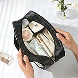 Косметичка-органайзер жіноча, водонепроникна для ванни, дорожня, чорна, фото 3