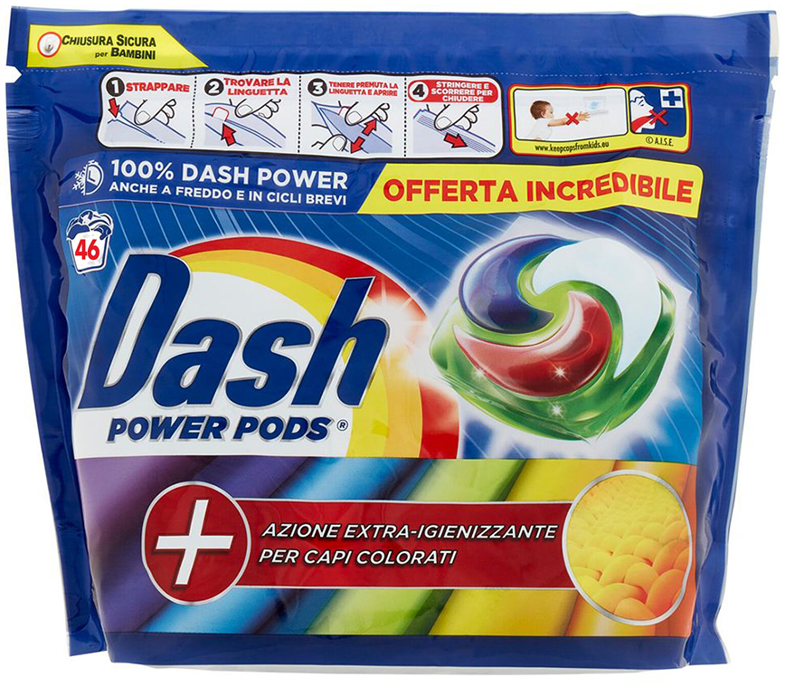 Засіб для прання DASH Color 46 капсул для кольорової білизни