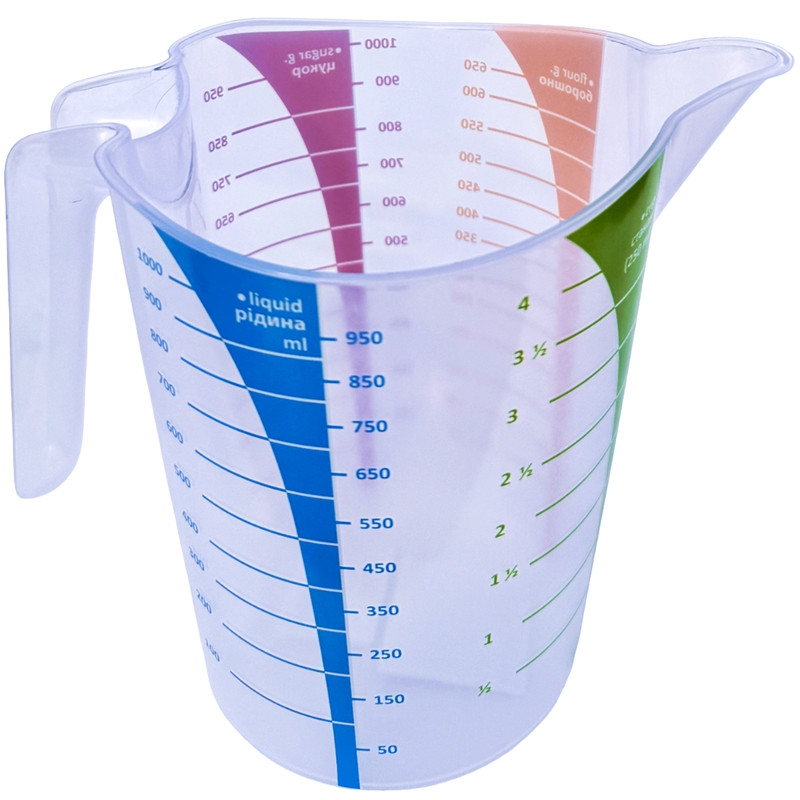 Мірний стакан 1 л пластик, фото 1