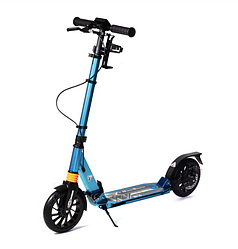 Двоколісний самокат Urban Scooter складаний з ручним дисковим гальмом, 8+. Блакитний