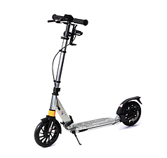 Двоколісний самокат Urban Scooter складаний з ручним дисковим гальмом, 8+. Сріблястий
