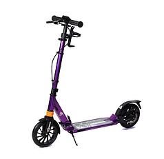 Двоколісний самокат Urban Scooter складаний з ручним дисковим гальмом, 8+. Фіолетовий