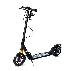 Двоколісний самокат Urban Scooter складаний з ручним дисковим гальмом, 8+. Чорний