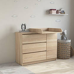 Комод пеленальний Ф3+1Д 120см Дуб сонома