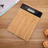 Сенсорні кухонні ваги MX-406 з дисплеєм до 5 кг настільні бамбукові з плоскою платформою для кухні, фото 7