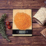 Сенсорні кухонні ваги MX-406 з дисплеєм до 5 кг настільні бамбукові з плоскою платформою для кухні, фото 9