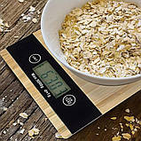 Сенсорні кухонні ваги MX-406 з дисплеєм до 5 кг настільні бамбукові з плоскою платформою для кухні, фото 10