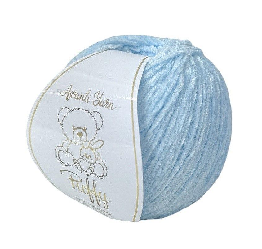 Avanti Yarn PUFFY (Аванті Ярн Пуффі) № 845 блакитний (Пряжа велюр, нитки для в'язання)