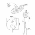 Душова система універсальна Qtap Scorpio прихованого монтажу на два споживачі QTSCO113BLM45897 Black Matt, фото 2
