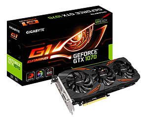 Відеокарта GeForce GTX 1070 8GB Gigabyte G1 Gaming rev.2.0 (GV-N1070G1 GAMING-8GD REV.2.0) Б/В