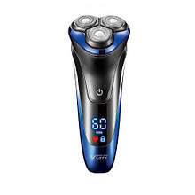 Електробритва VGR V-387 для чоловіків, роторна для вологого та сухого гоління, IPX6, LED Display, висувний триммер