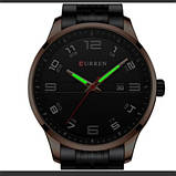 Чоловічий кварцовий годинник з датою Curren 8411 Gold-White, фото 6