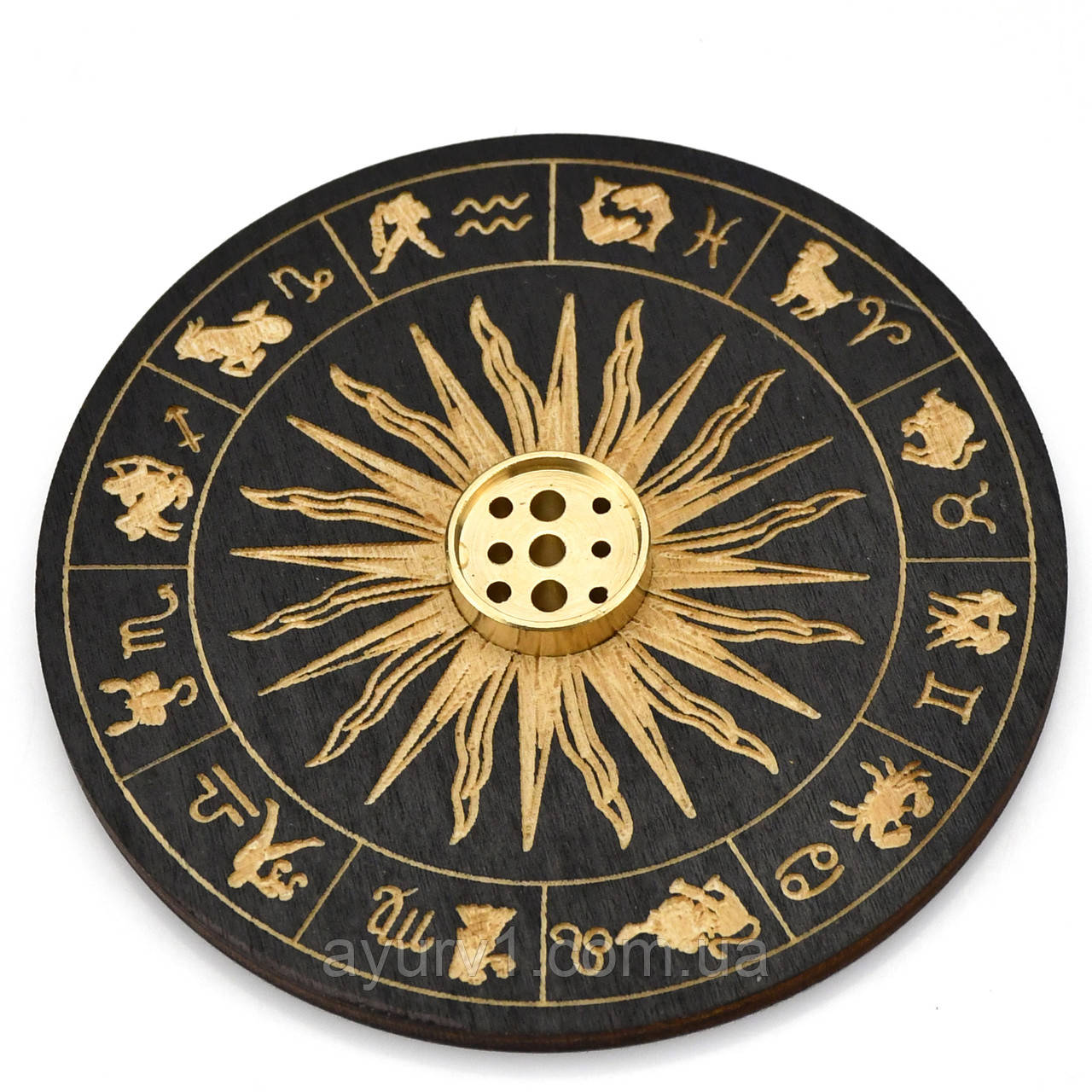 Підставка під аромапалички й арома конуси чорного кольору зі знаками зодіаку