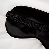 Маска для сну м'яка з берушами, нічна пов'язка на очі для сну, окуляри для сну Hechpro silk1 чорна, фото 7