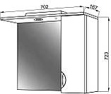 Шафа Грація Z-1 70 з дзеркалом права, фото 3